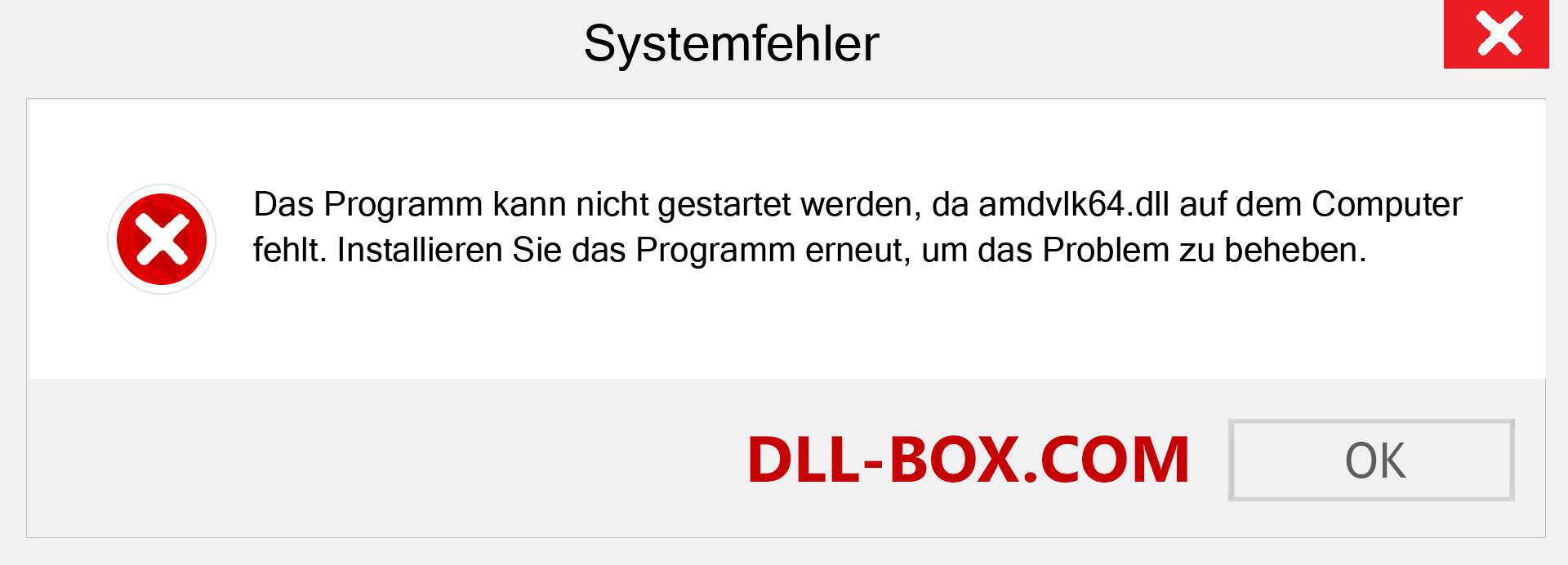 amdvlk64.dll-Datei fehlt?. Download für Windows 7, 8, 10 - Fix amdvlk64 dll Missing Error unter Windows, Fotos, Bildern